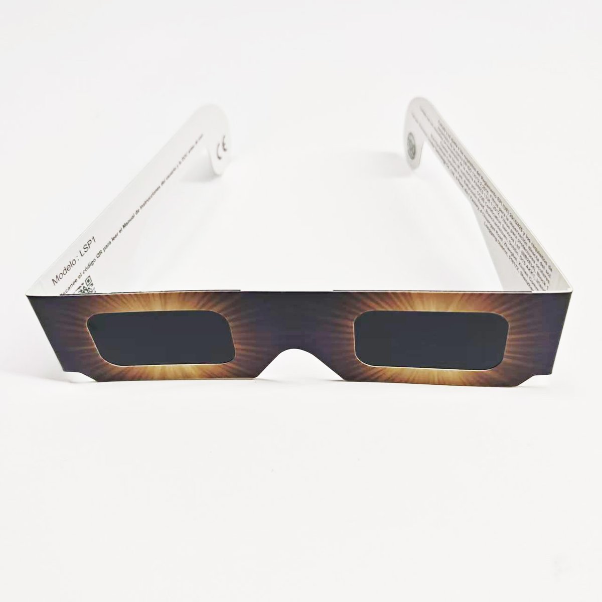 Lunettes éclipse solaire 12 août 2026 - vue face certifiées EN ISO 12312-2