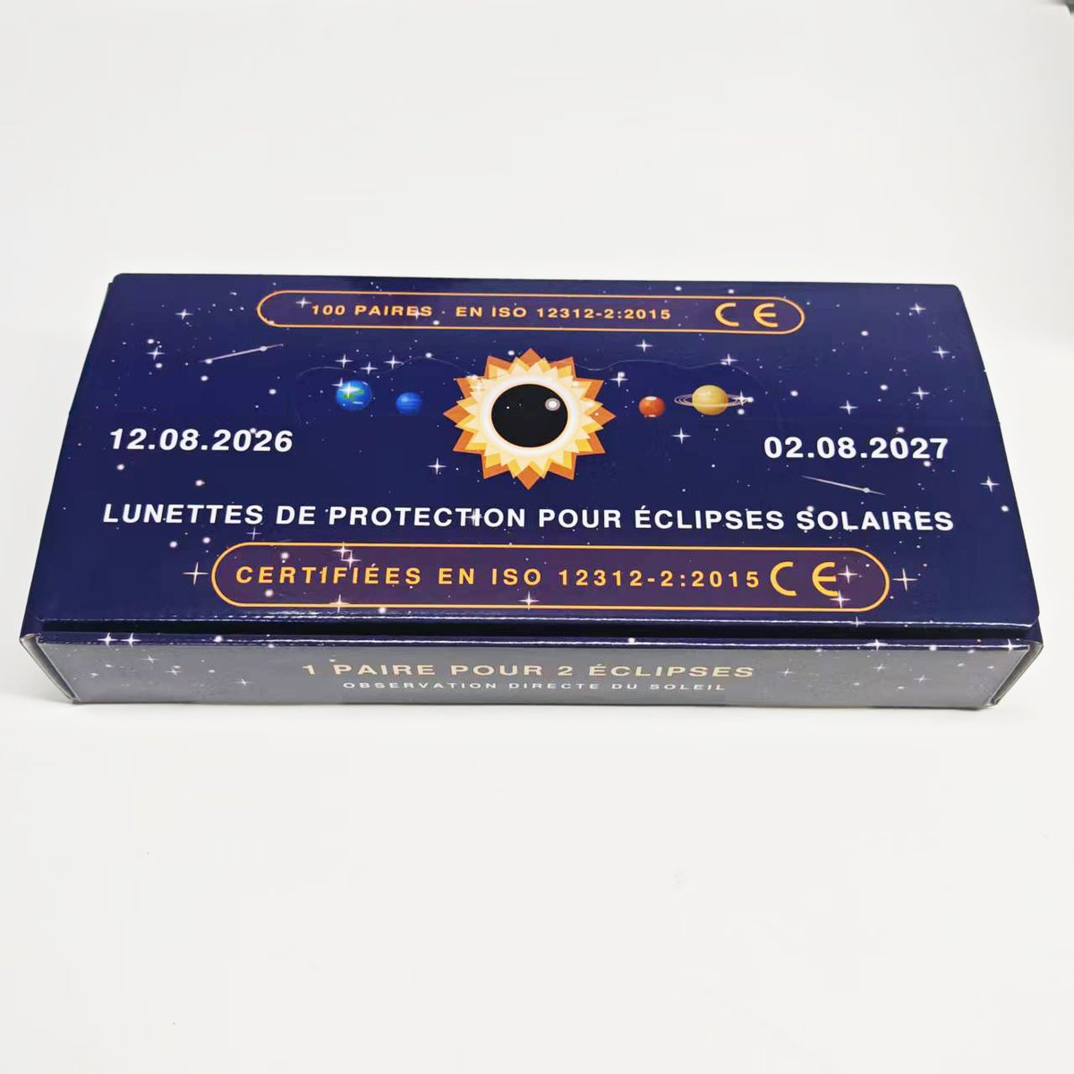 Pack 100 lunettes éclipse pour opticiens et pharmaciens - présentoir comptoir